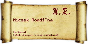 Micsek Romána névjegykártya
